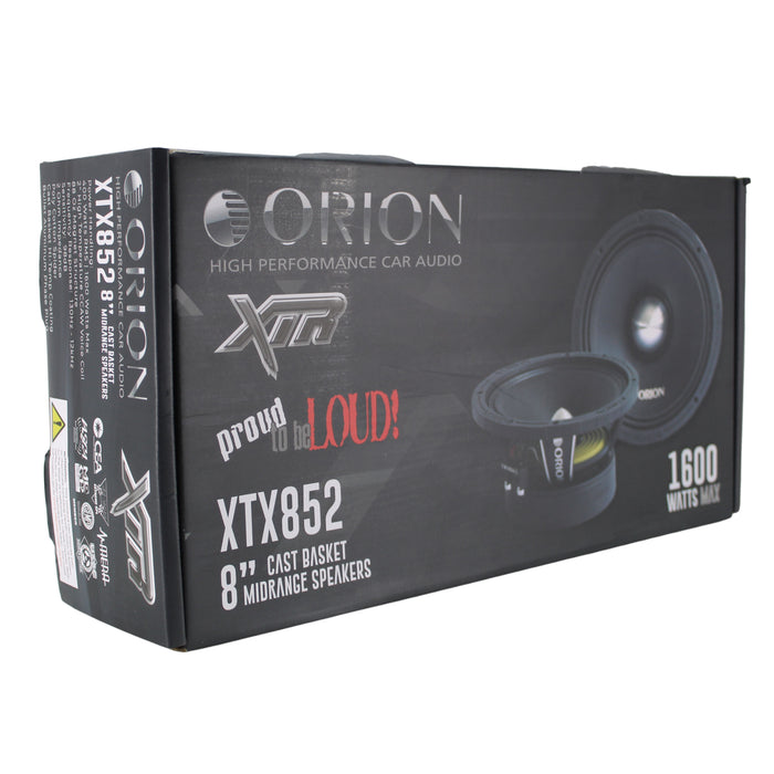 Pair of Orion 2-Ohm 400w RMS XTR Series 8" Bullet Midrange Speakers