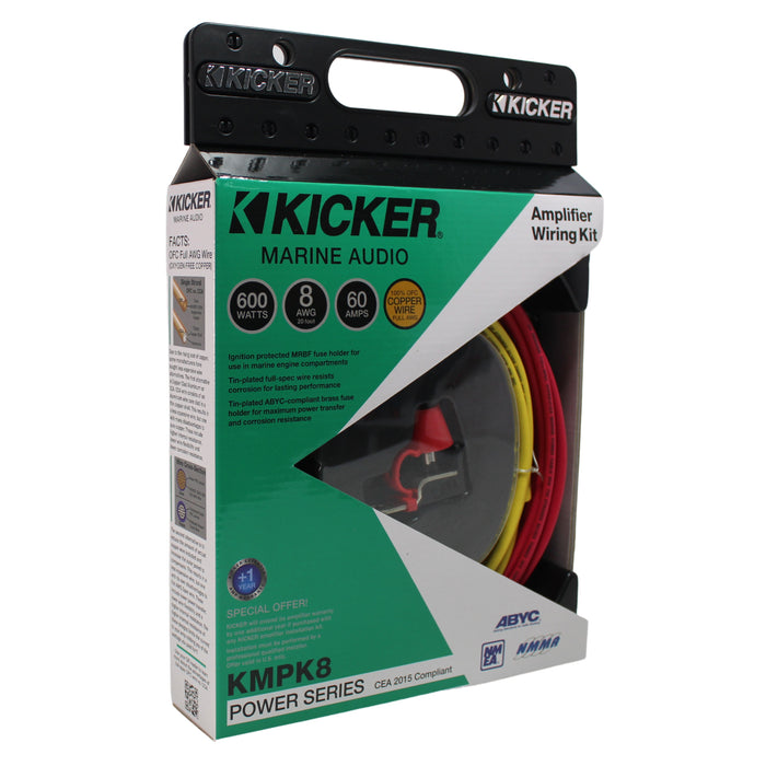 Kicker Complete 8 AWG OFC Marine Amp Power Installation Kit 47KMPK8