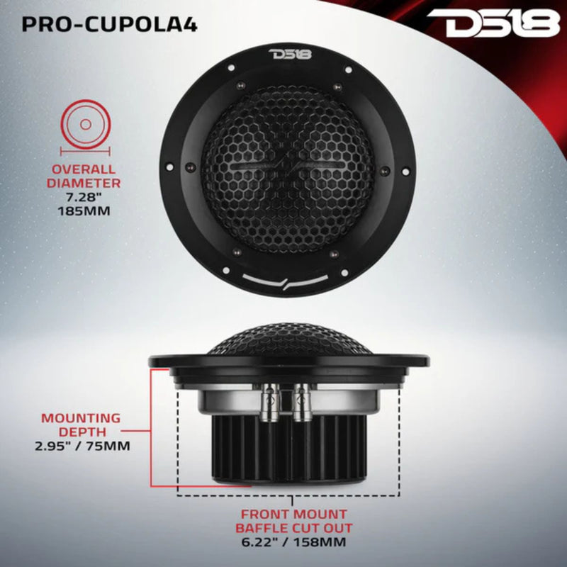 7" 400 Watt RMS 4 Ohm High End Soft Dome NEO Midrange Loudspeaker PRO-CUPOLA4
