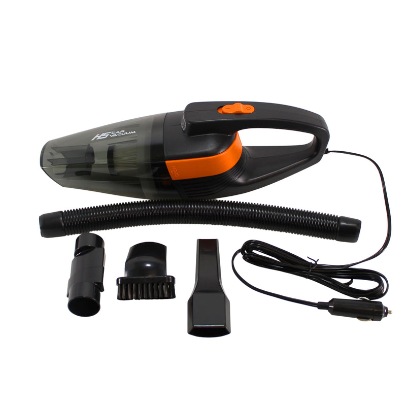 12V Portable Car Vacuum Cleaner with LED Light, HEPA Filter & Travel Bag