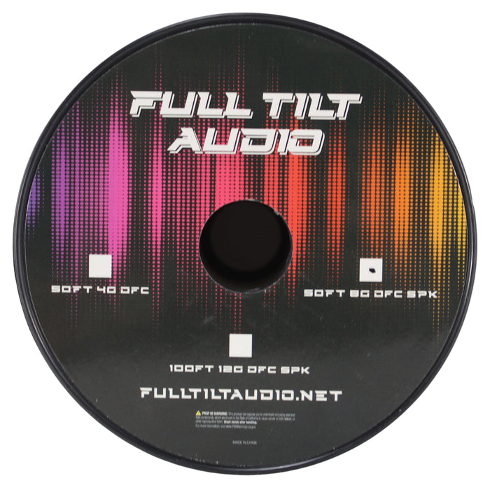 Full Tilt Audio 8GA Tinned Oxygen Free Copper Speaker Wire Light Green/Black Lot