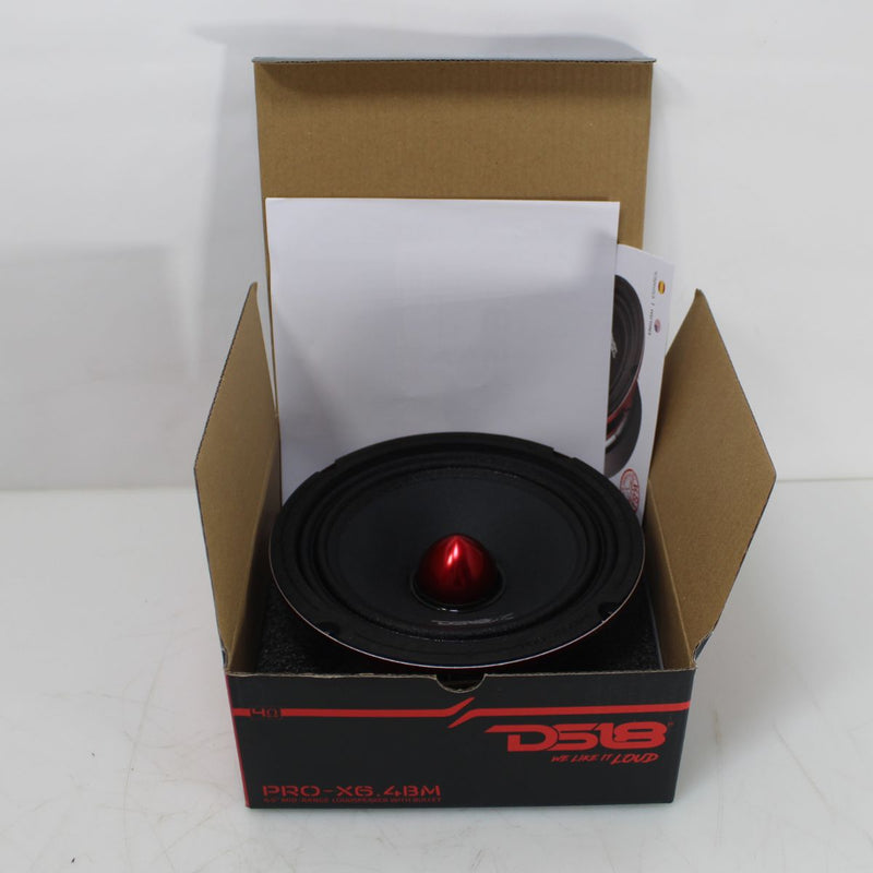 DS18 6.5" Midrange Loudspeaker 500 Watts 4 Ohm /w Bullet PRO-X6.4BM OPEN BOX