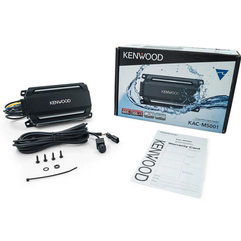 Kenwood Class D Compact Mono Block Digital Marine Amplifier 600 Watts 2 Ohm