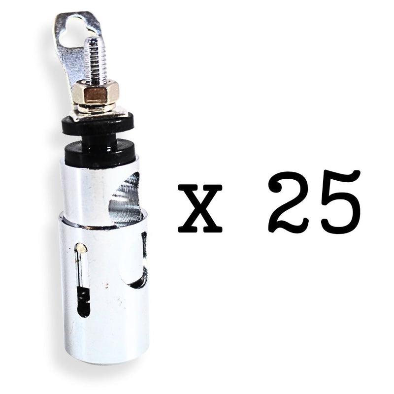 Big Jeff Audio 4 Ga Tall Speaker Push Terminal Brass/Nickel Plated Black 25 Pack