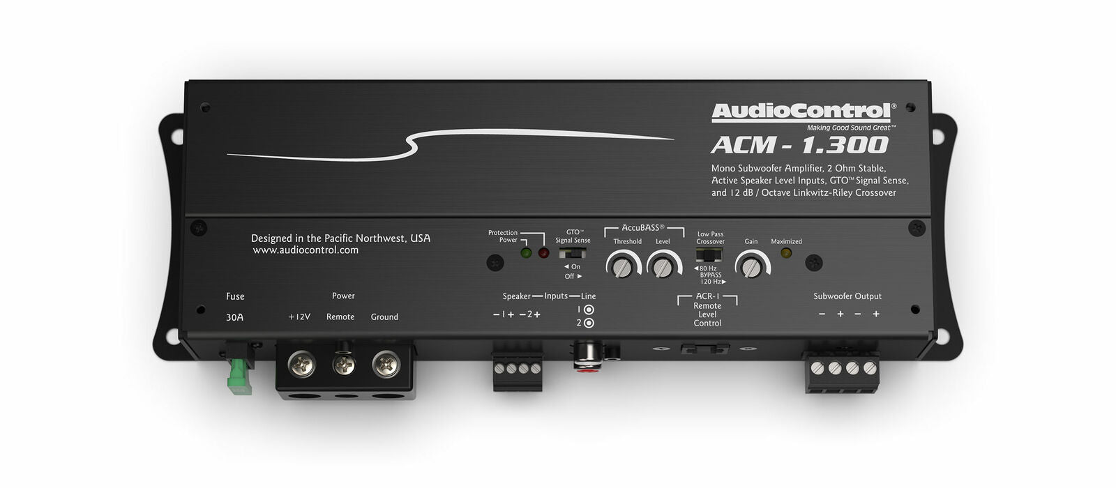 Audio Control Monoblock 2-Ohm 300W Micro Class D Motorcycle Amplifier ACM-1.300