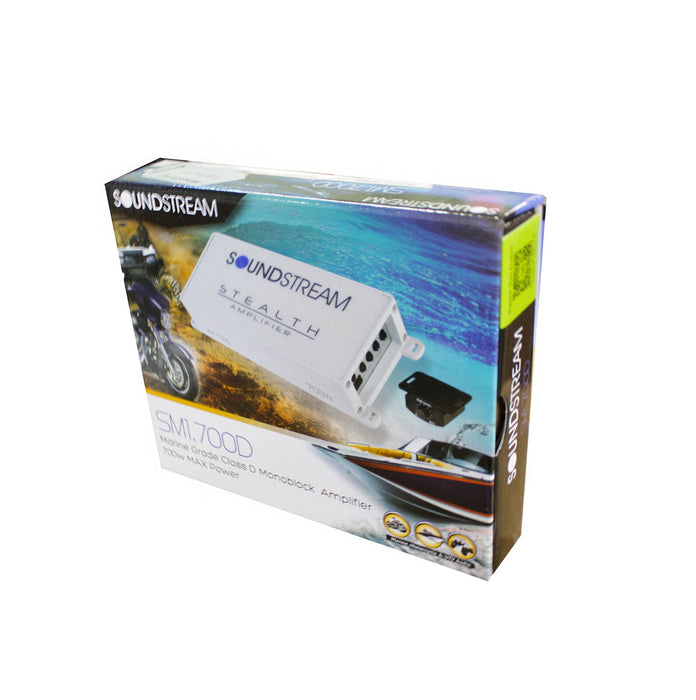 Monoblock 700 Watt 2-Ohm Marine Water Resistant Amplifier Soundstream SM1.700D