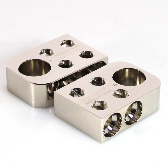 Big Jeff Audio Bolt Down 4x 0GA Input Style Battery Terminal Distribution Blocks