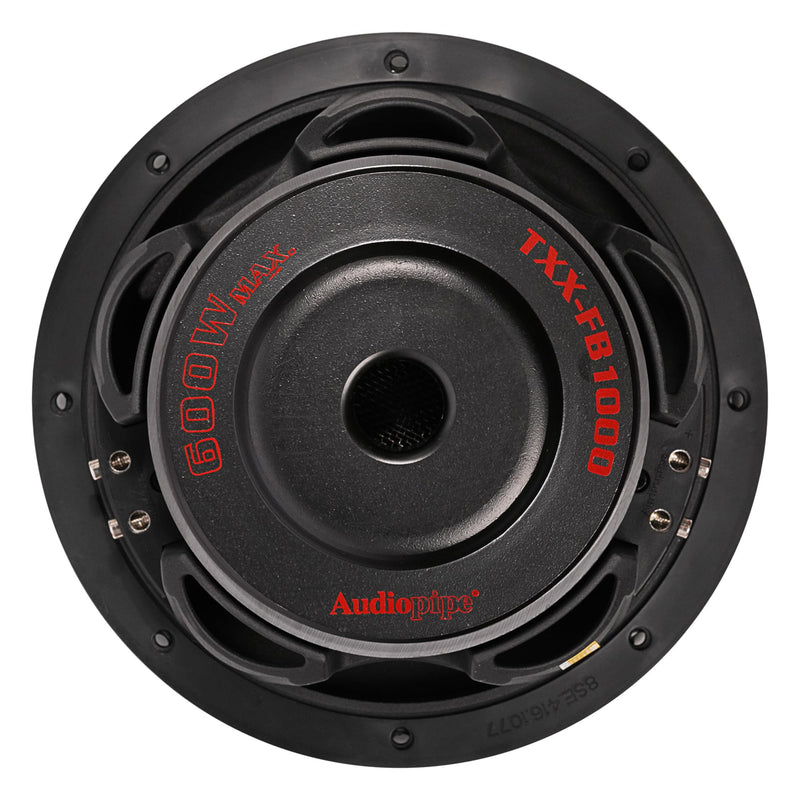 Audiopipe 10" 600W Max Dual Voice Coil 4-Ohm Shallow Mount Subwoofer TXX-FB1000