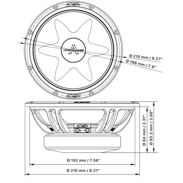 Deaf Bonce Apocalypse Pair of 8" 600W 4 Ohm Mid Bass Speakers AP-W81AC