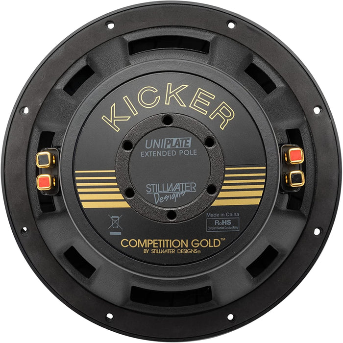 Kicker 50th Anniversary 10" 800W Dual 4 Ohm Competition Gold Subwoofer 50GOLD104