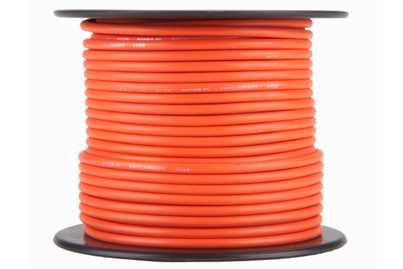 14 GA 100 FT Roll Orange Stranded CCA Primary Wire Lot Cut By The Foot