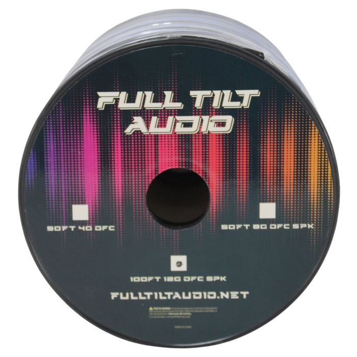 Full Tilt Audio 12GA Tinned Oxygen Free Copper Speaker Wire Light Blue/Black Lot
