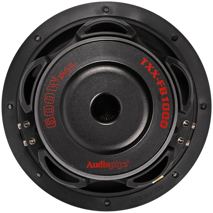 Audiopipe 10" 600W Max Dual Voice Coil 4-Ohm Shallow Mount Subwoofer TXX-FB1000