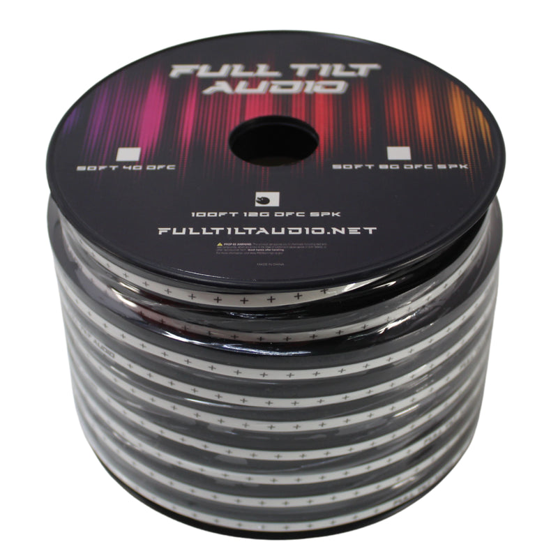 Full Tilt Audio 12 GA White/Black 100' OFC Speaker Wire Lot Cut By The Foot