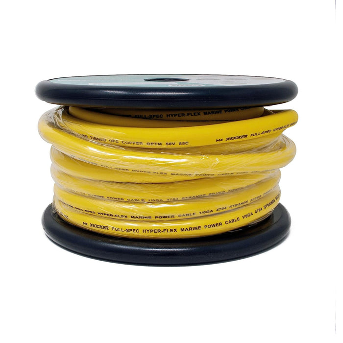 Kicker Marine 0 Gauge Tinned OFC Power/Ground Wire Yellow Lot Cut By The Foot