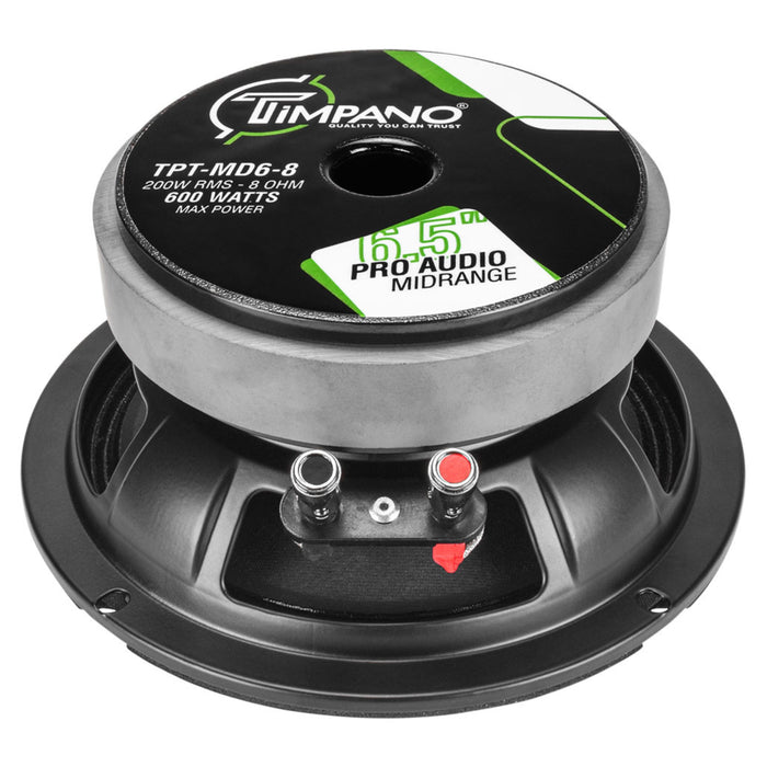 6.5" Pro Car Audio 200 Watts RMS 8-Ohm Midrange Loudspeaker Timpano TPT-MD6-8