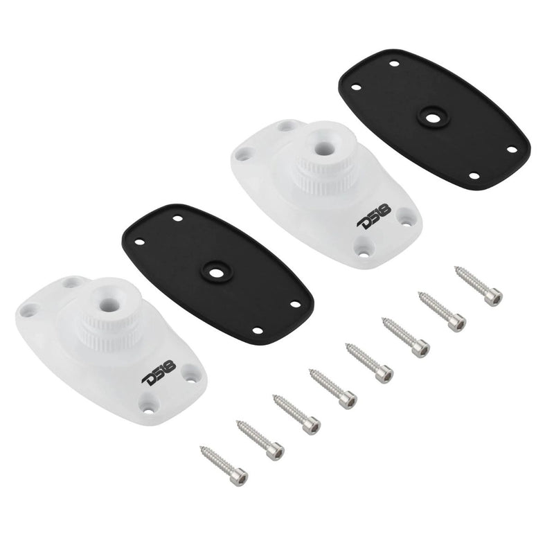 DS18 Flat Surface Mount Brackets for NVY Tower Speakers Pair Black or White
