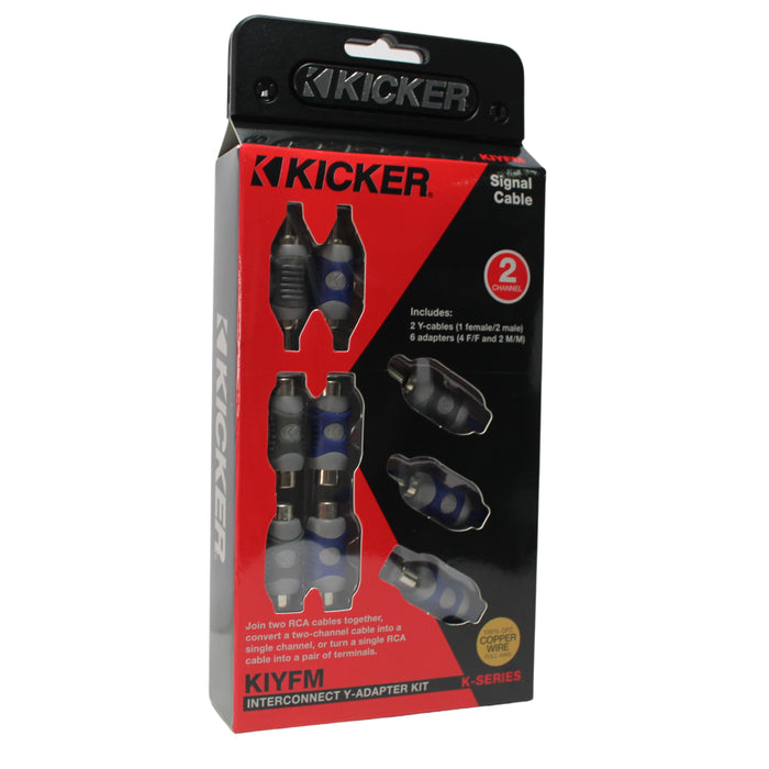 Kicker Y-Adapter Kit with Cables and Adapters Silver Tinned OFC wire 46KIYFM