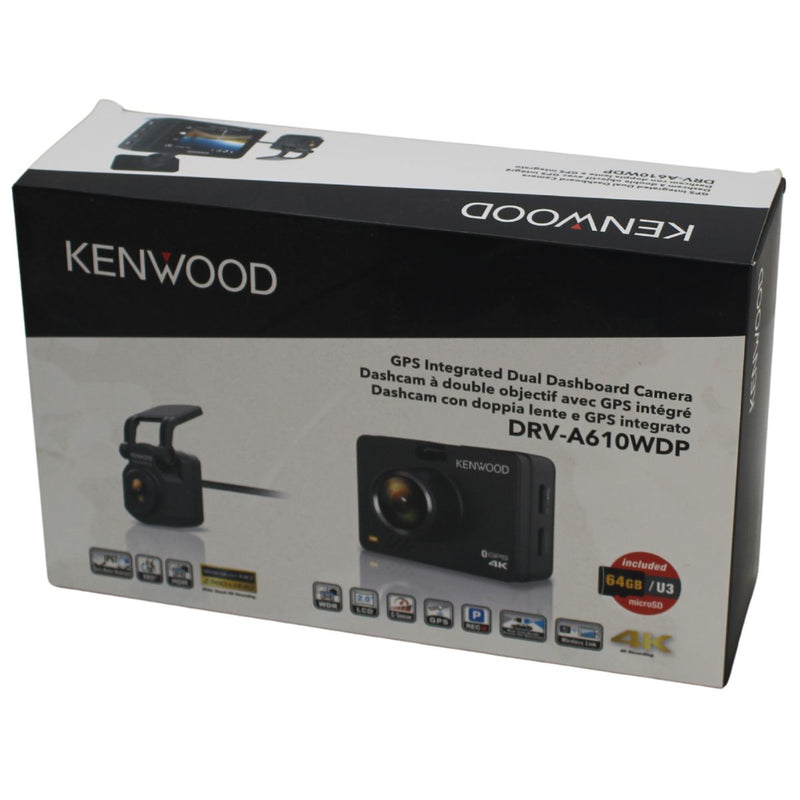 Kenwood Front & Rear 4K Dash Camera w/ GPS, BT, WiFi, Motion Detection & MicroSD