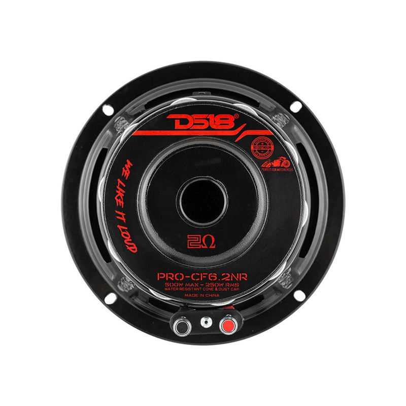 6.5" 250 Watts RMS 2-Ohm Water Resistant Mid-Bass Loudspeaker Motorcycle DS18