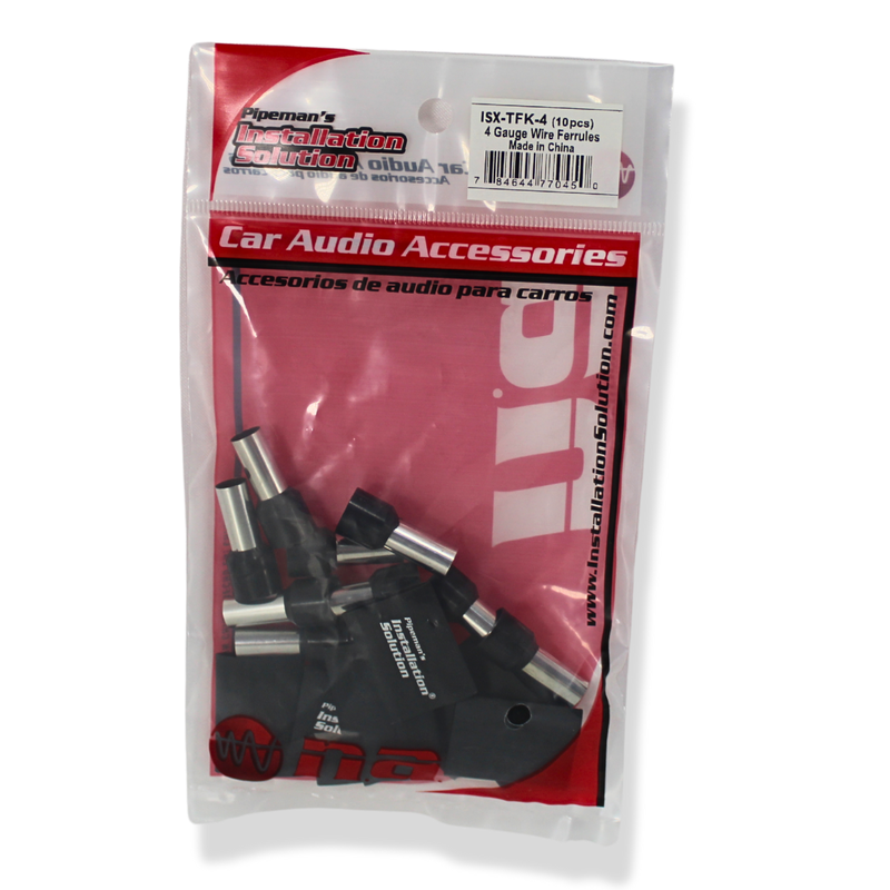 Audiopipe 4 Gauge Wire Ferrules with Heat Shrink 10 Pack ISX-TFK-4