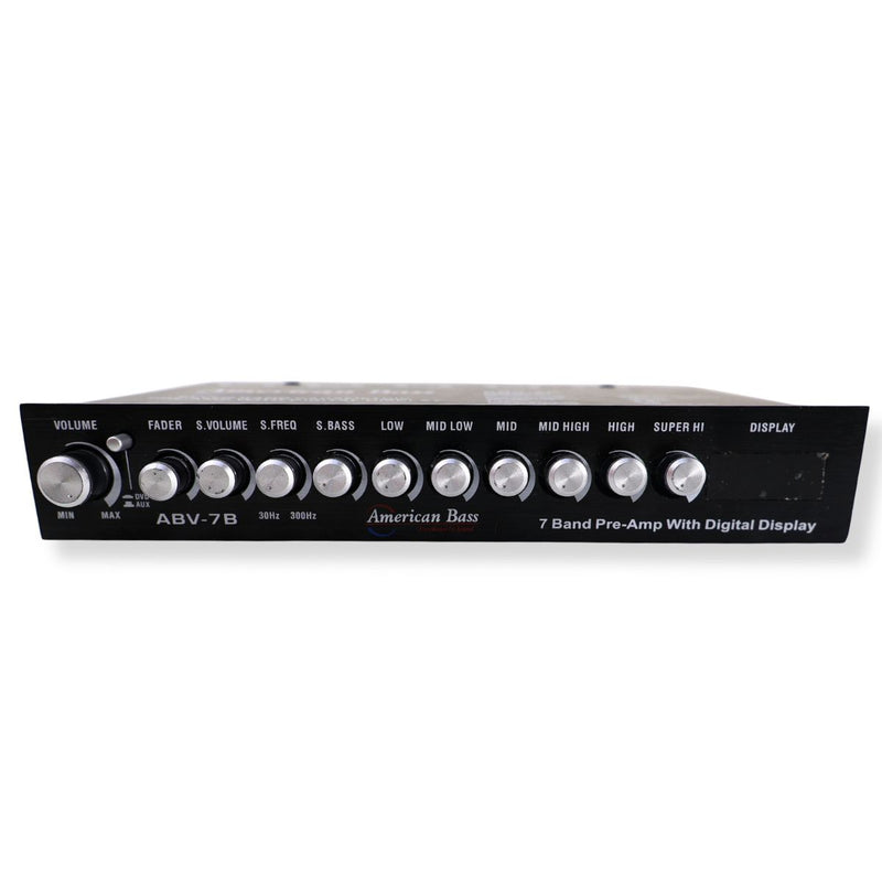 American Bass Equalizer w/ Built-in 7V Line Driver + Digital Voltmeter ABV-7B