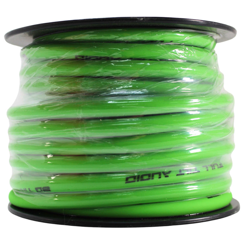 Full Tilt Audio 8 GA Tinned OFC Power/Ground Wire Lime Green Lot Cut By The Foot