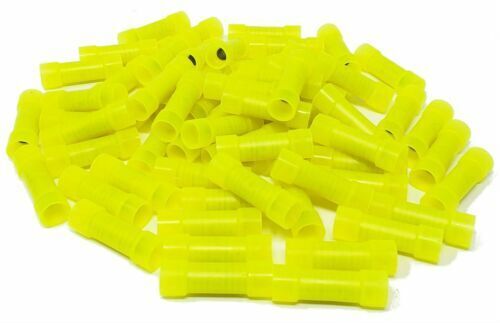 Install Bay Yellow Nylon Butt Crimping Connectors 200 Pack 10-12 Ga YNBC