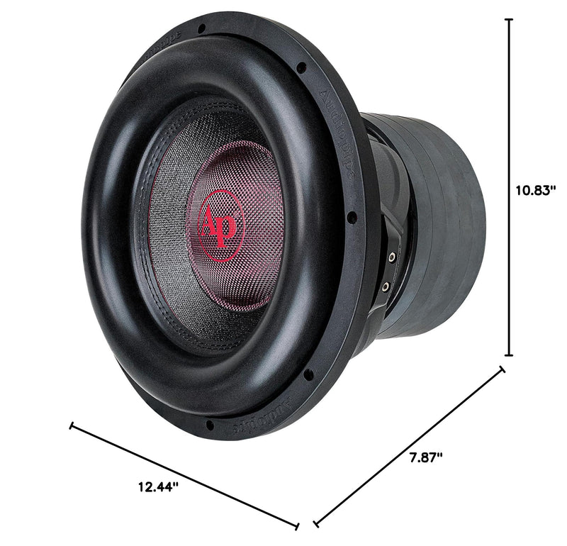 Audiopipe 12" Dual Voice Coil 2 Ohm 1100 Watt RMS Quad Stacked Magnet Subwoofer