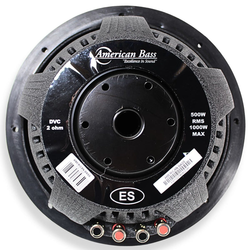 American Bass 10" Slim Subwoofer 2 Ohm DVC 500W RMS Pro Car Audio Bass ES-1022