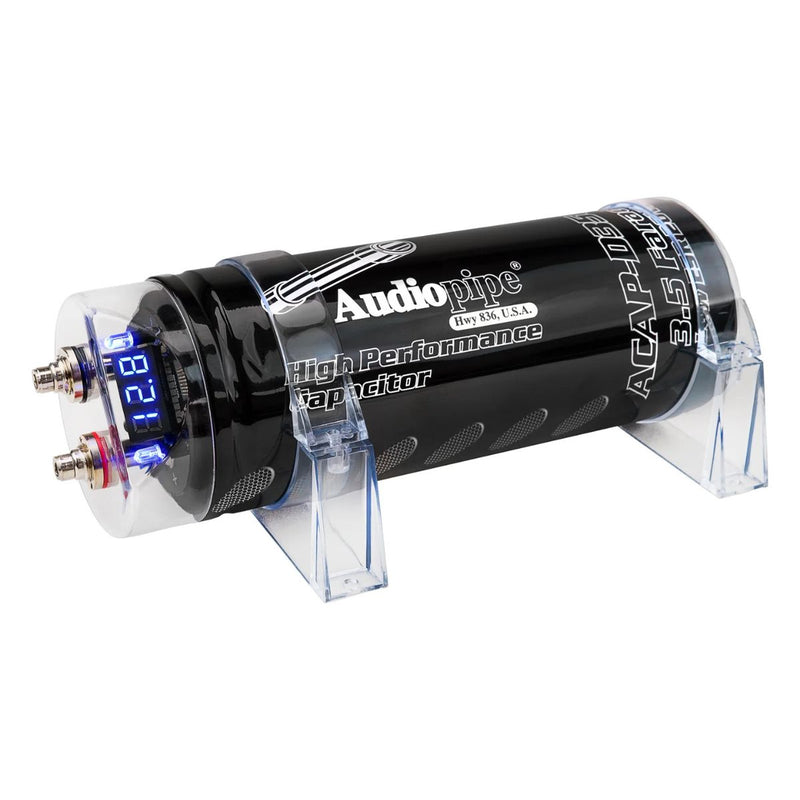 Audiopipe 3.5 Farad Capacitor w/ Digital Display & Status Indicator ACAP-D3500