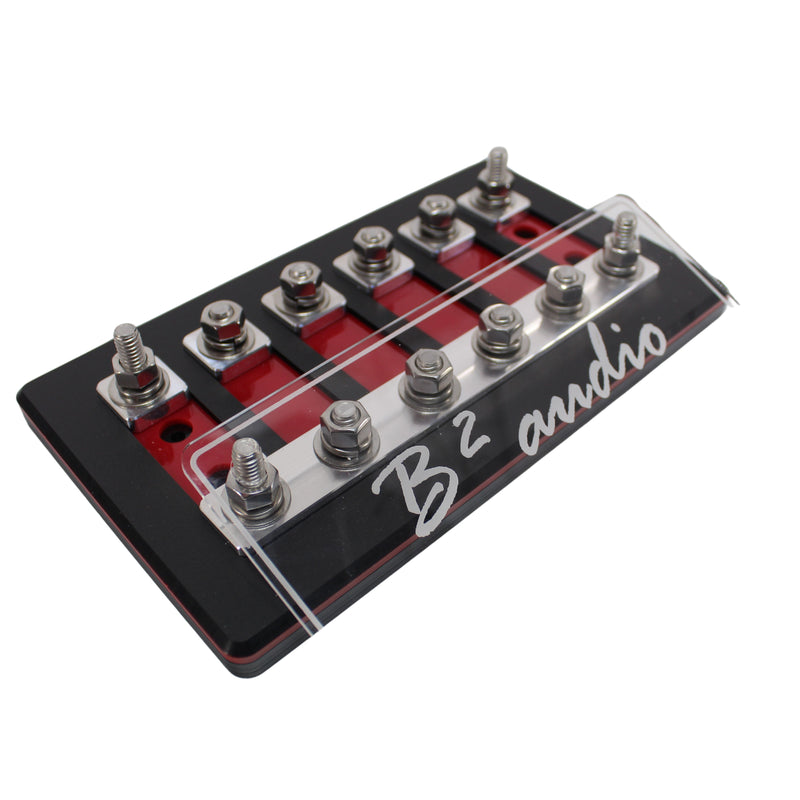 B2 Audio 6 Spot Heavy Duty ANL Fuse Distribution Block w/ Acrylic Cover