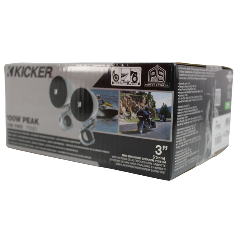 3-Inch 4 Ohm 50W RMS Kicker Mini Enclosed Weather Proof Speaker Pair 47PSM34