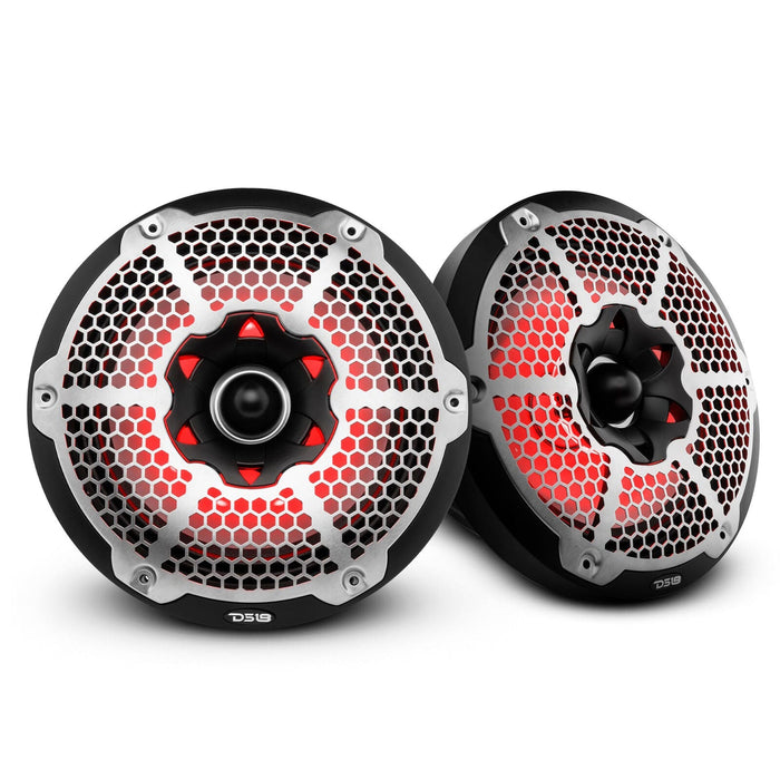 Pair of NXL-10 Black 10" 2Way Speakers 1800W + 1200W NXL400.4D Marine 4 Ch Amp