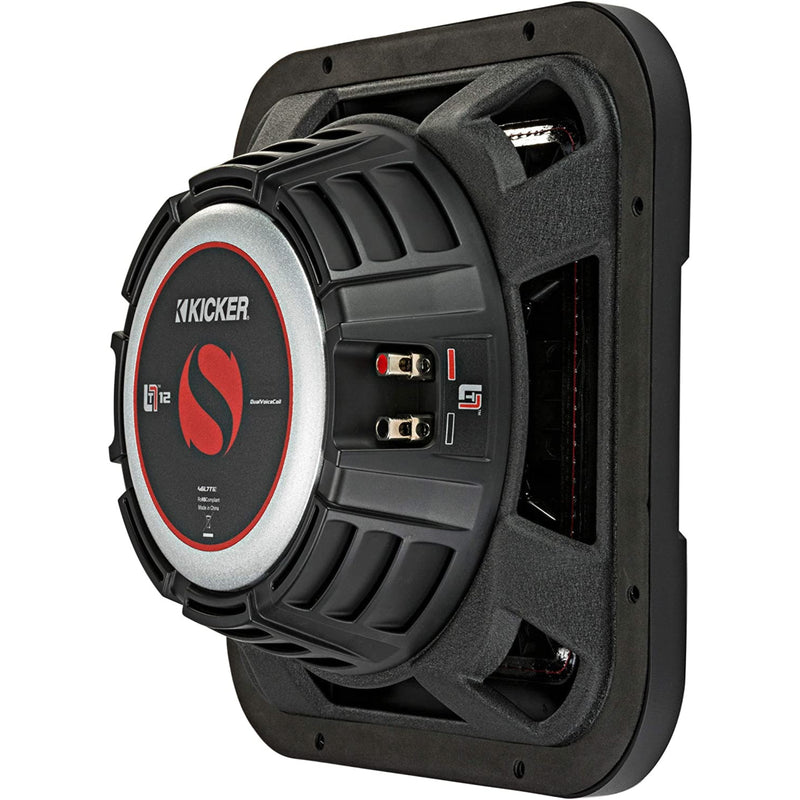 Kicker 12" 600W RMS Dual 4 Ohm L7T Shallow-Mount Solo-Baric Subwoofer 46L7T124