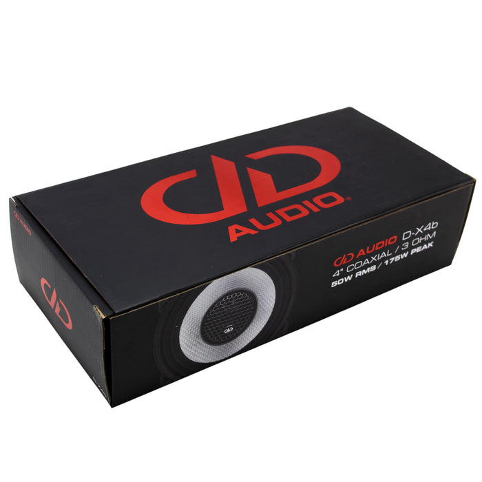 DD Audio 4" 3 Ohm 175W Peak/50W RMS Coaxial Speaker w/ Silk Dome Tweeter D-X4b