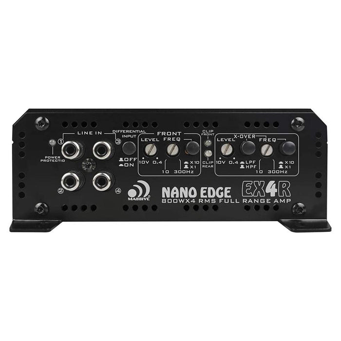 Massive Audio Nano Edge 4 Channel Amplifier 4800 Watt Full Range Class D EX4R