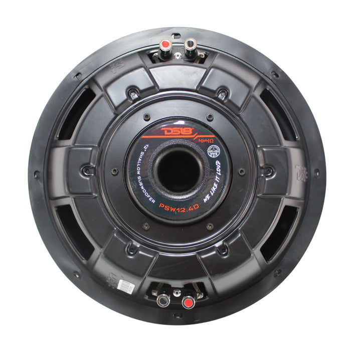 DS18 Water Resistant Shallow 12" Marine Subwoofer Dual 4 Ohm VC 1200w Peak IP65