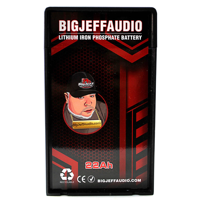 Big Jeff Car Audio Compact 22AH 12V Lithium LFP Battery 6000W / BJ-LI-22AH