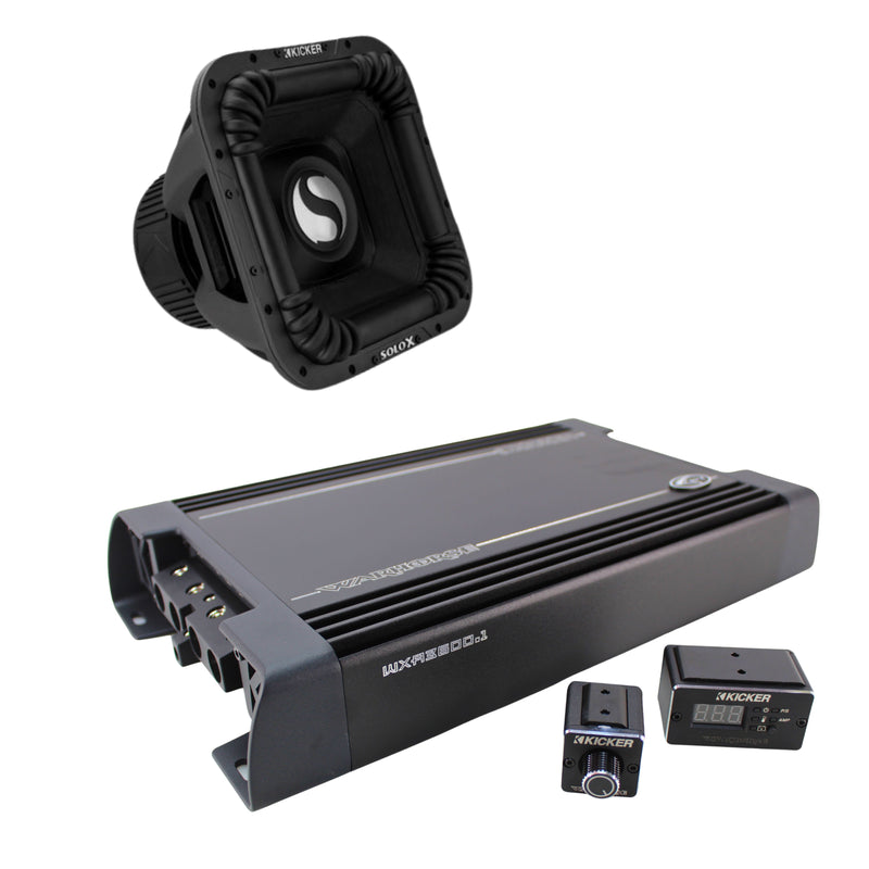 Solo X 15" Dual 1 Ohm 2000 Watt RMS Subwoofer Combo with Warhorse 3600 Amplifier