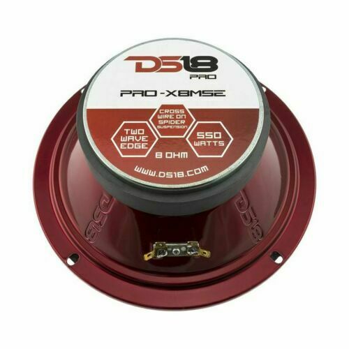 DS18 Car Audio 8" Midrange Speakers Loud Sealed Back 550 Watts 8 Ohm PRO-X8MSE