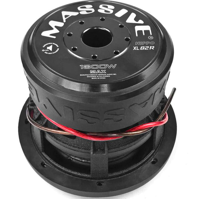 Massive Audio  8" 1800 Watt Subwoofer Dual 2 Ohm Voice Coil HIPPOXL82R