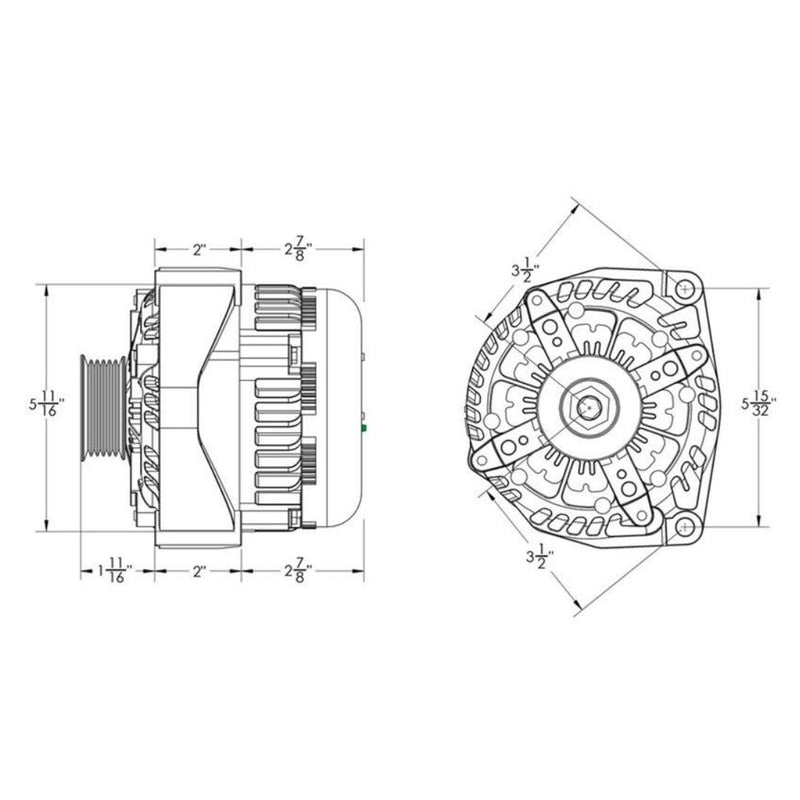 Mechman 320 Amp High Output Alternator GM Suburban Tahoe Escalade 05-13 Black
