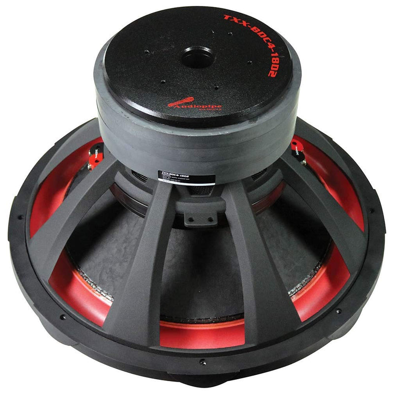 Audiopipe 18" 1700 Watt RMS Dual 2-Ohm Car Audio Subwoofer Quad Stacked Magnet
