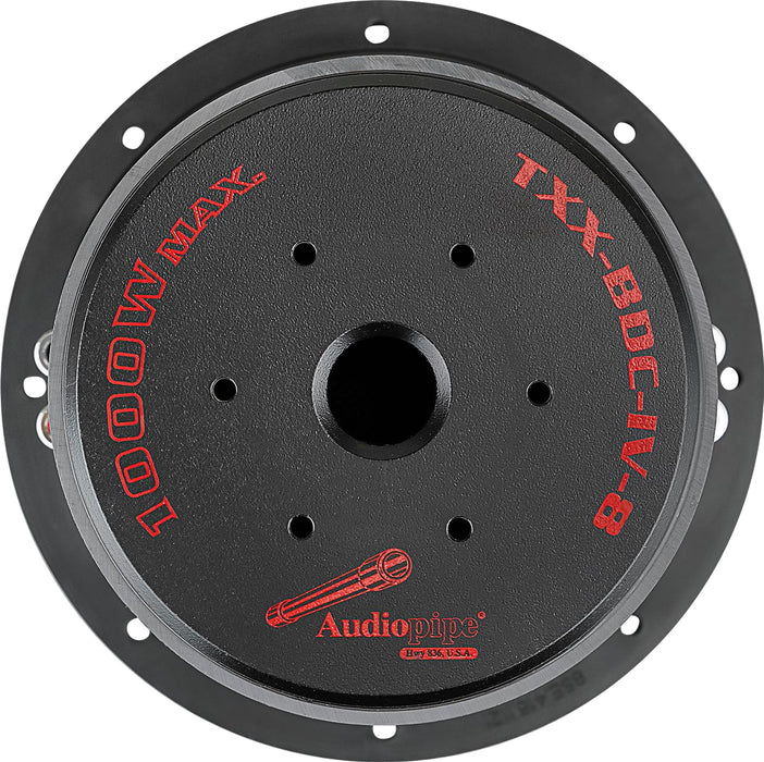 Audiopipe 8" 1000W Max Dual Voice Coil 4 Ohm Quad Stack Magnet Subwoofer