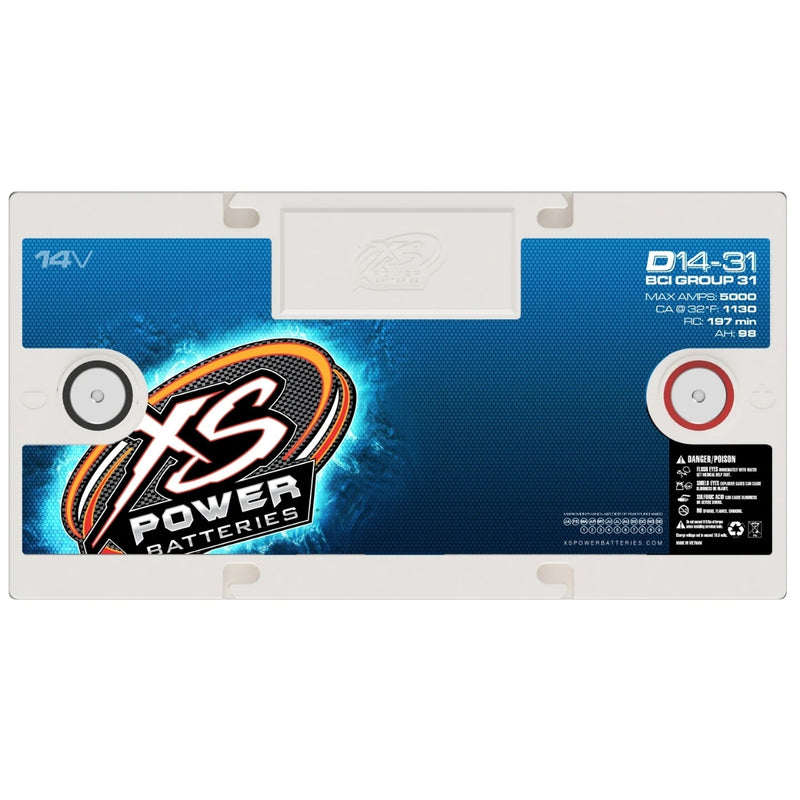 XS Power AGM Group 31 14v 5000 Amp D14-31 98 Ah Car Battery