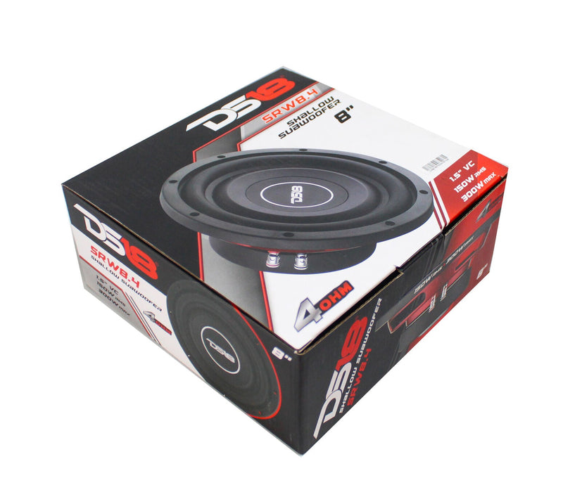 DS18 SRW8.4 8" 150W RMS 4 Ohm Single Voice Coil Shallow Subwoofer