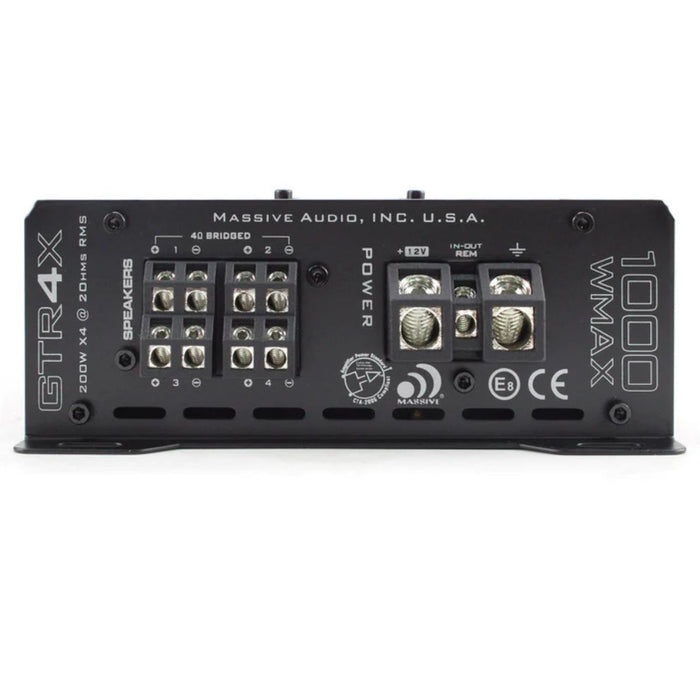 220 Watts RMS 2 Ohm 4-CH Class D Digital Car Audio Amplifier Massive Audio GTR4X