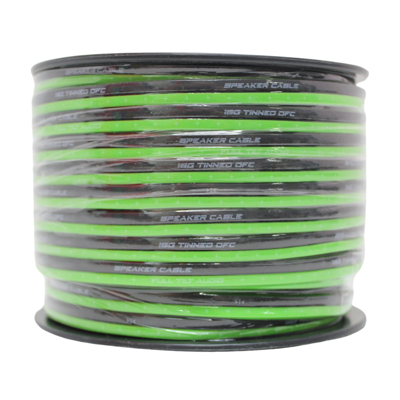 Full Tilt Audio 16 GA Tinned OFC Speaker Wire Lime Green Lot Cut By The Foot