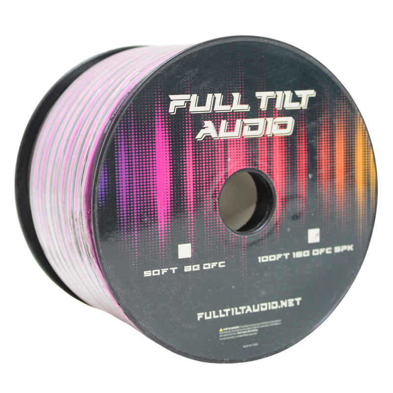 Full Tilt Audio 16 GA Tinned OFC Speaker Wire Purple/Black Lot Cut By The Foot